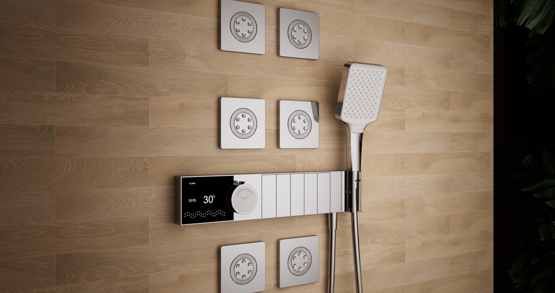 GD9531 Thermostatic shower with spotlight shower head